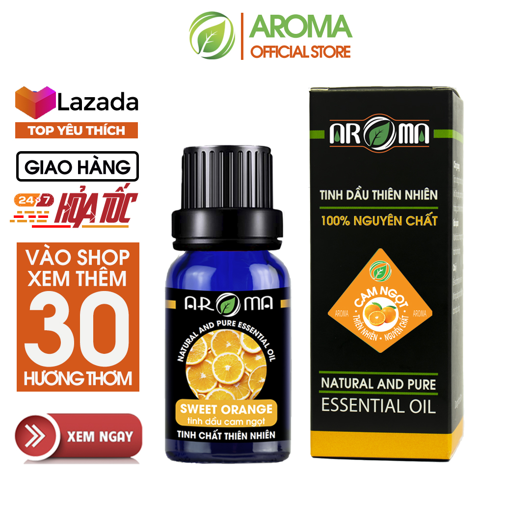 Tinh dầu Cam tươi AROMA Fresh Orange Essential Oil, tinh dầu thơm phòng thư giãn, thông mũi họng, chống say xe