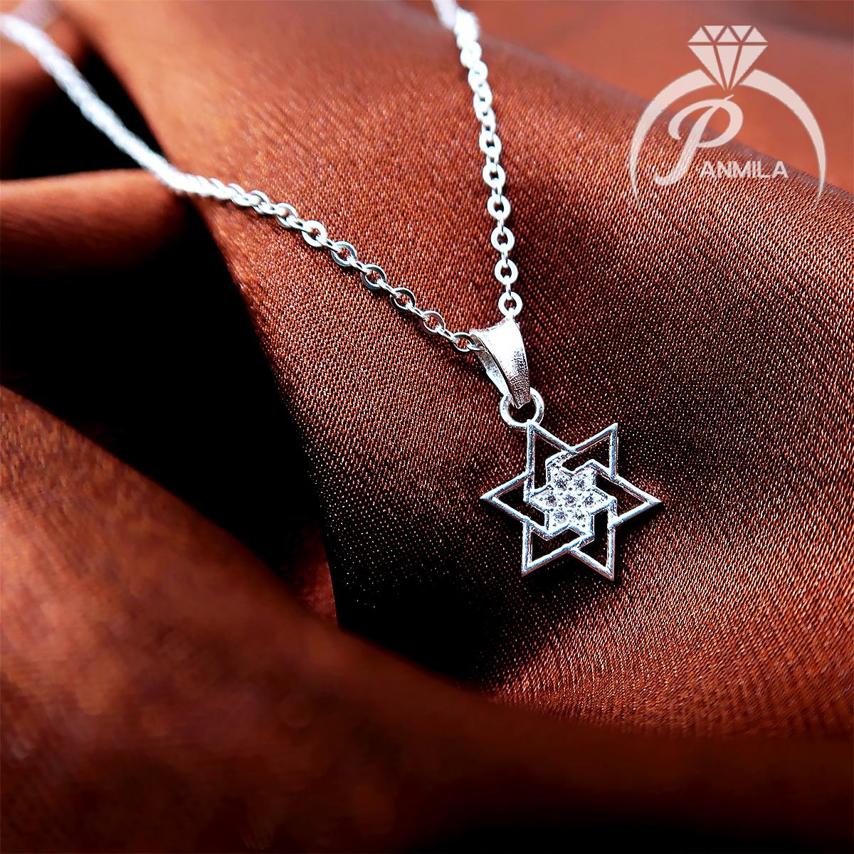 Dây chuyền bạc nữ ngôi sao 6 cánh - vòng cổ bạc PANMILA [DC-A10]