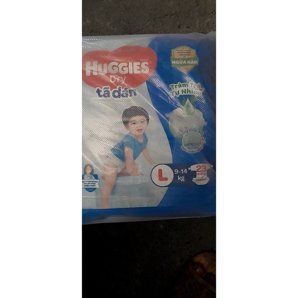 Tã dán HUGGIES DRY hương tràm trà L23 ( từ 9-14kg) - HSD luôn mới