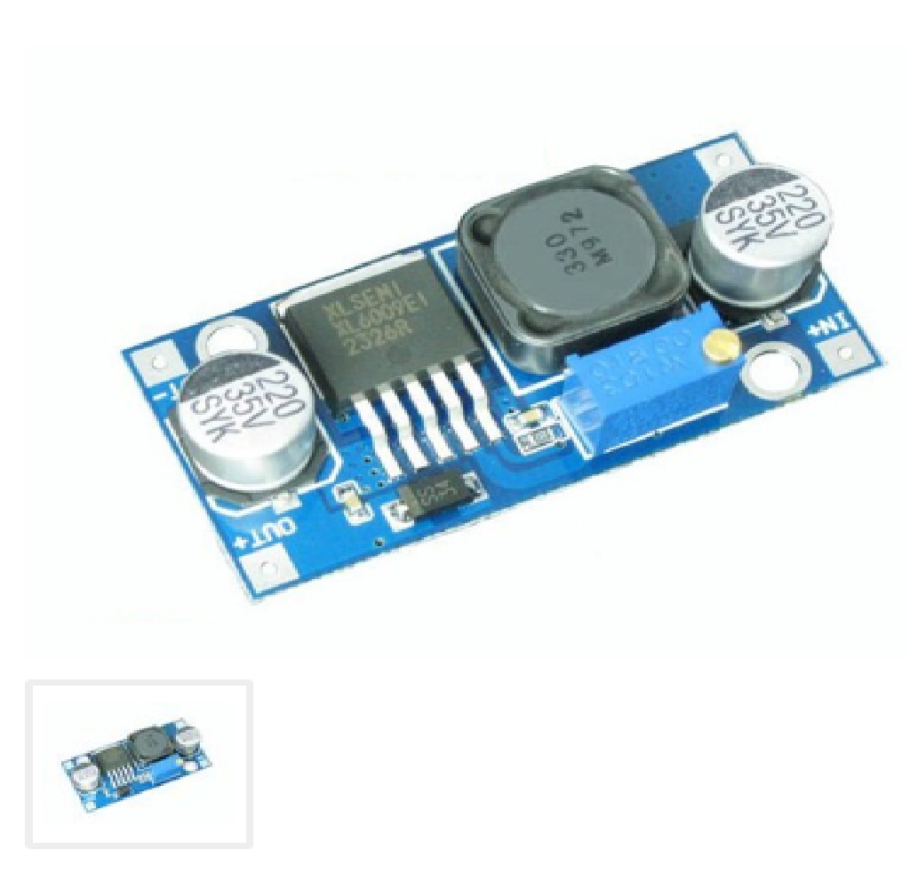 Module tăng áp DC-4A in: 3~32V, out: 5~35V. XL6009
