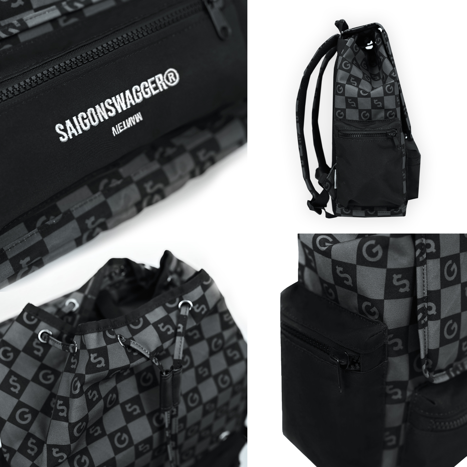 Balo SAIGON SWAGGER Versatile Checked Backpack Ngăn Chống Sốc Lap