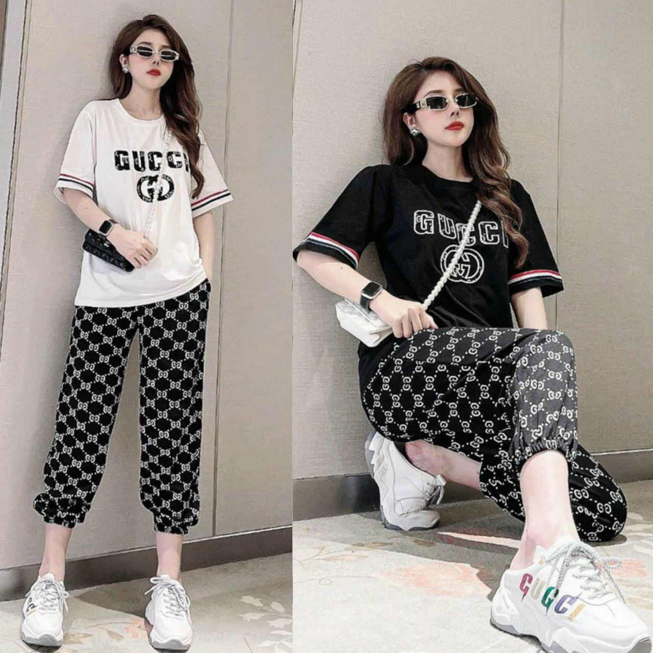 Đồ bộ thun form rộng họa tiết GC thời trang