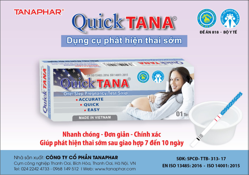 Dụng cụ thử thai Quicktana nhập khẩu