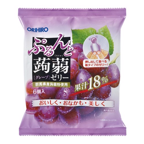 Thạch trái cây Orihiro vị nho 120g - Thạch jelly hương trái cây cho bé Nhật Bản - VTP mẹ và bé TXTP026