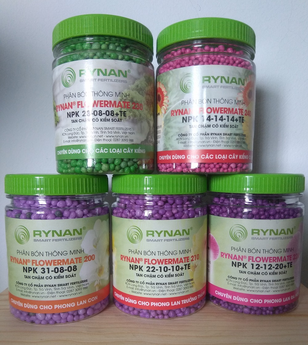 [HCM]Combo 5 loại phân  thông minh RYNAN dành cho hoa lan cây cảnh - chai 150 gram