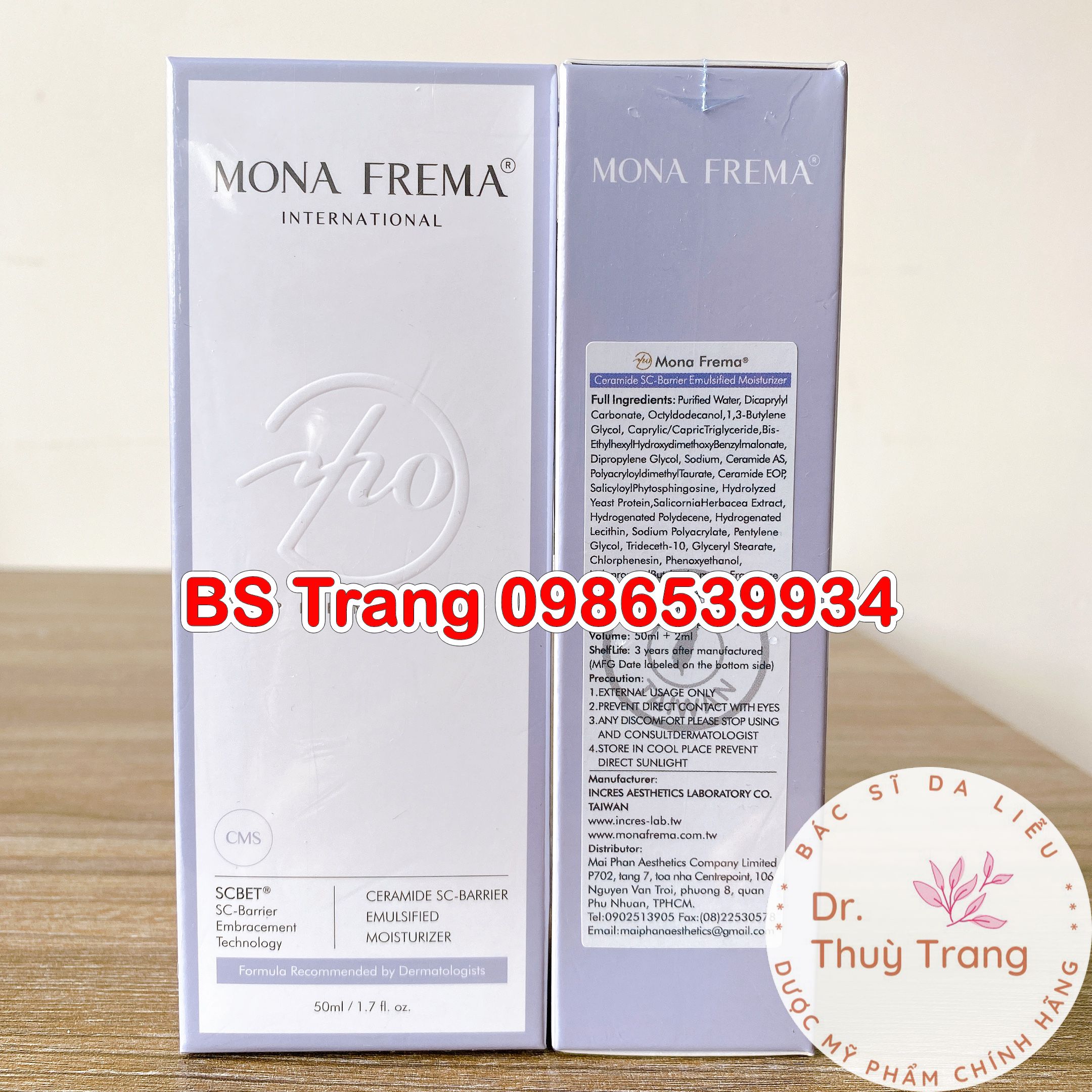 [Chính hãng] Tinh chất dưỡng ẩm cho da nhạy cảm Mona Frema CMS Moisturizer - 50ml