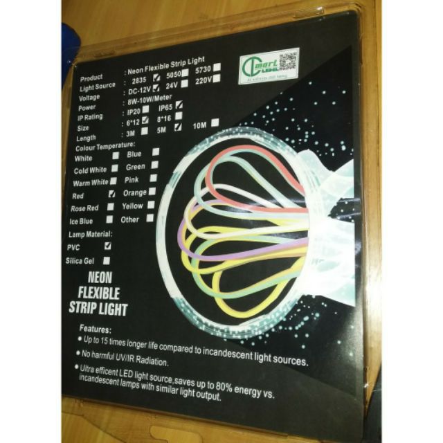 Led Neon 12V Chống Nước Ip65, 5M/Cuộn