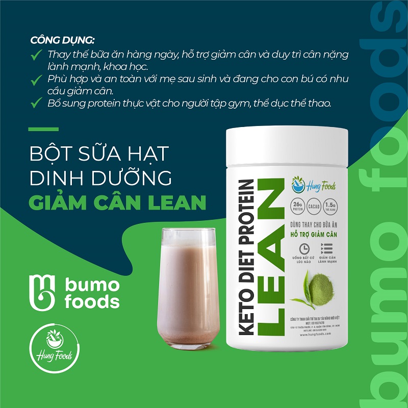 Bột sữa hạt dinh dưỡng giảm cân LEAN (Hộp 500gram)
