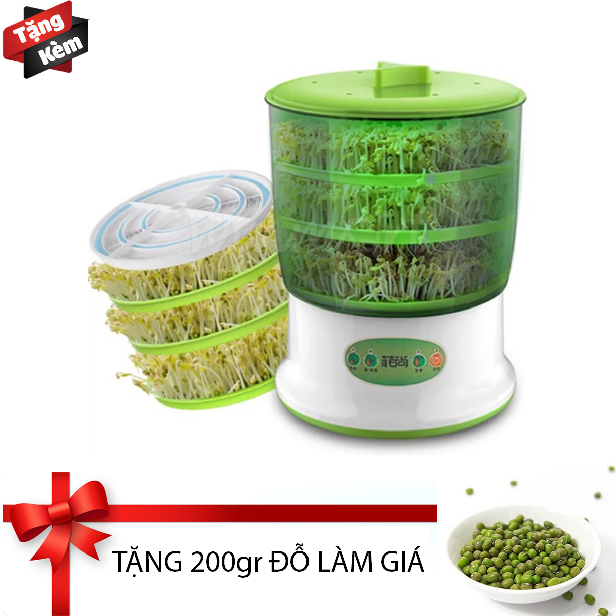 ⚡tặng kèm 200gr đỗ làm giá +bảo hành 1 năm⚡ máy làm giá đỗ bằng điện 3 tầng dyj-a01