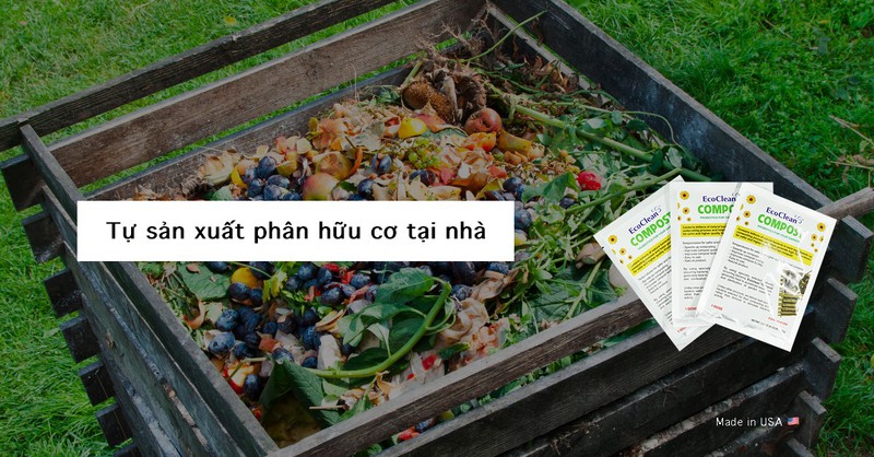EcoClean COMPOST - Men vi sinh ủ phân nhập khẩu Mỹ - Gói 100g