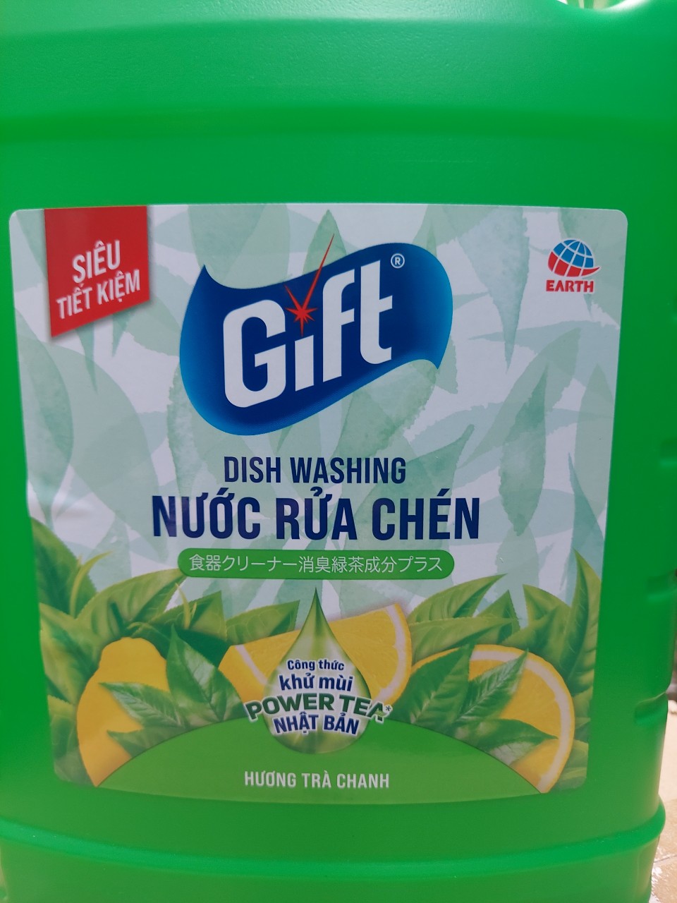 Nước rửa chén Gift hương chanh/trà chanh can 3.8kg