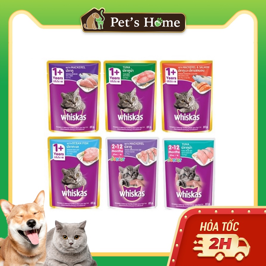 Pate Whiskas gói cho mèo các loại 85g