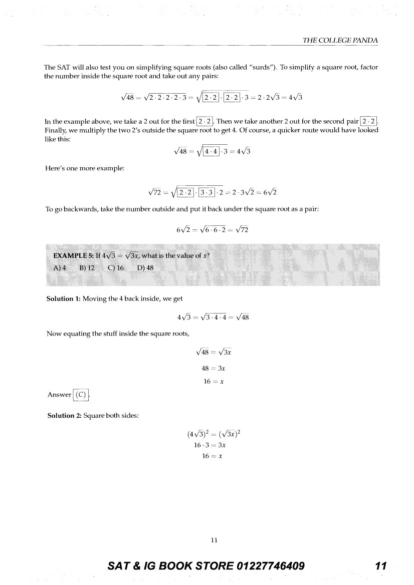 The College Panda's SAT Math Advanced Guide and Workbook 2nd edition  (Sách đen trắng)