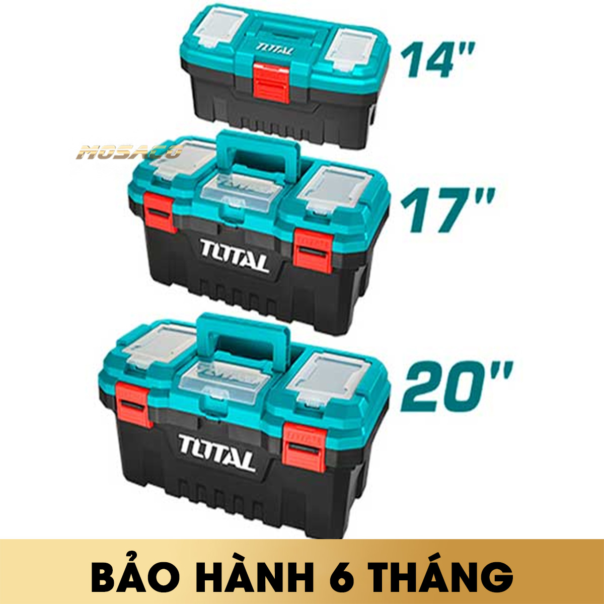 Box plastic tool total TPBX0201 20 inch wrench plastic. Containers for Đồ Craft type large plastic material pp max load 20kg hand grip strength high containing 1 tray plastic long life warranty 6 months, carefully packed-mosaco