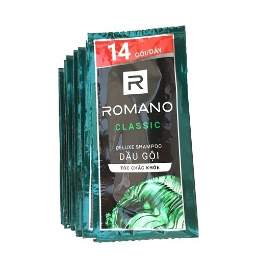 Dây 12 gói dầu gội Romano Classic 5g/gói