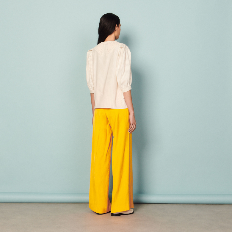 Áo sơ mi linen kẻ