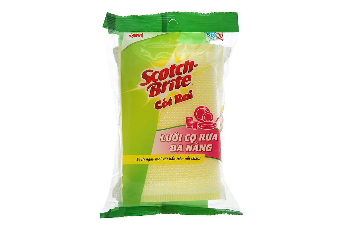 Set 2 Miếng rửa chén bát miếng rửa chén lưới Scotch-Brite