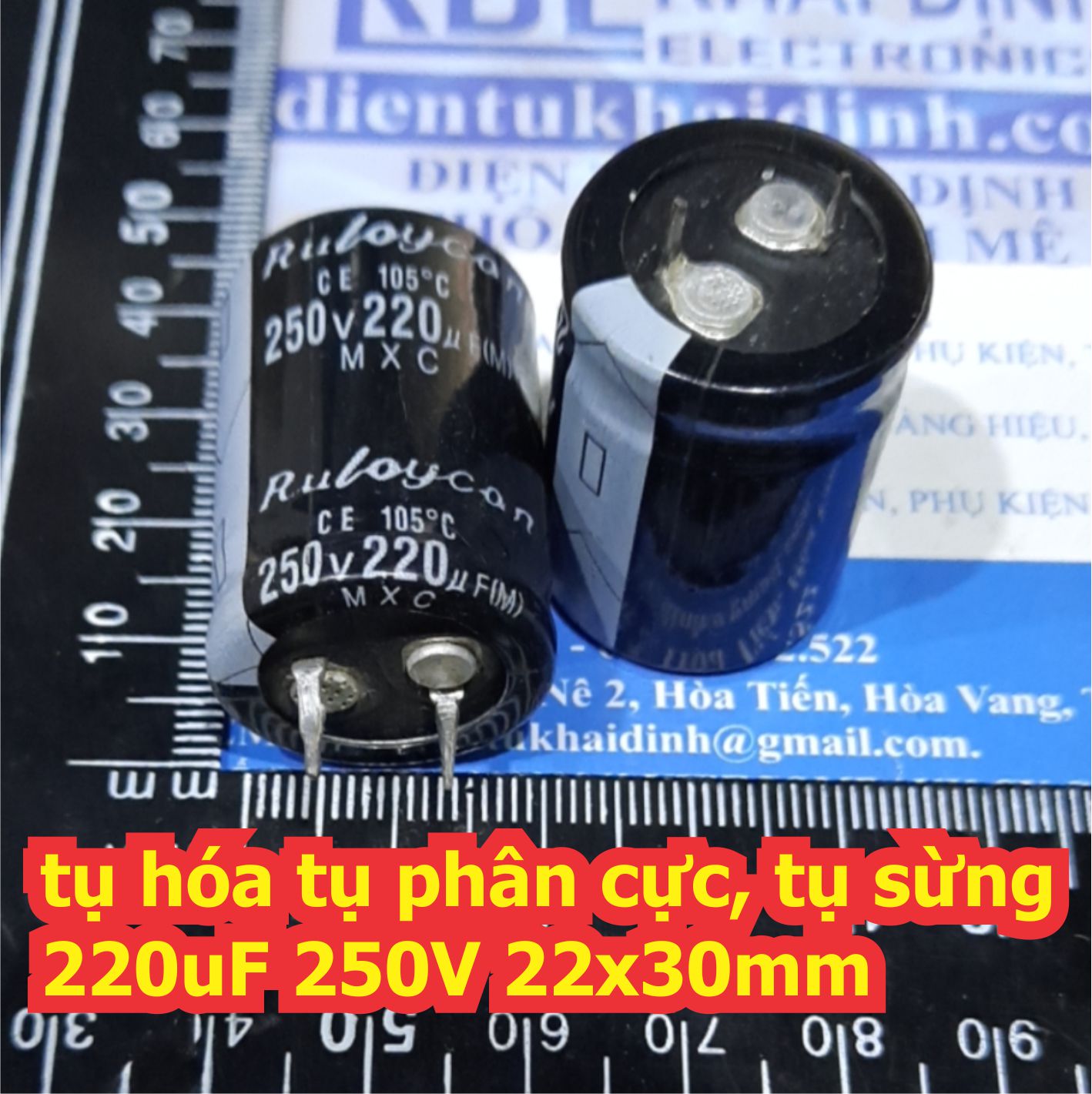 3 con tụ hóa tụ phân cực, tụ sừng 220uf 250v 22x30mm kde6499
