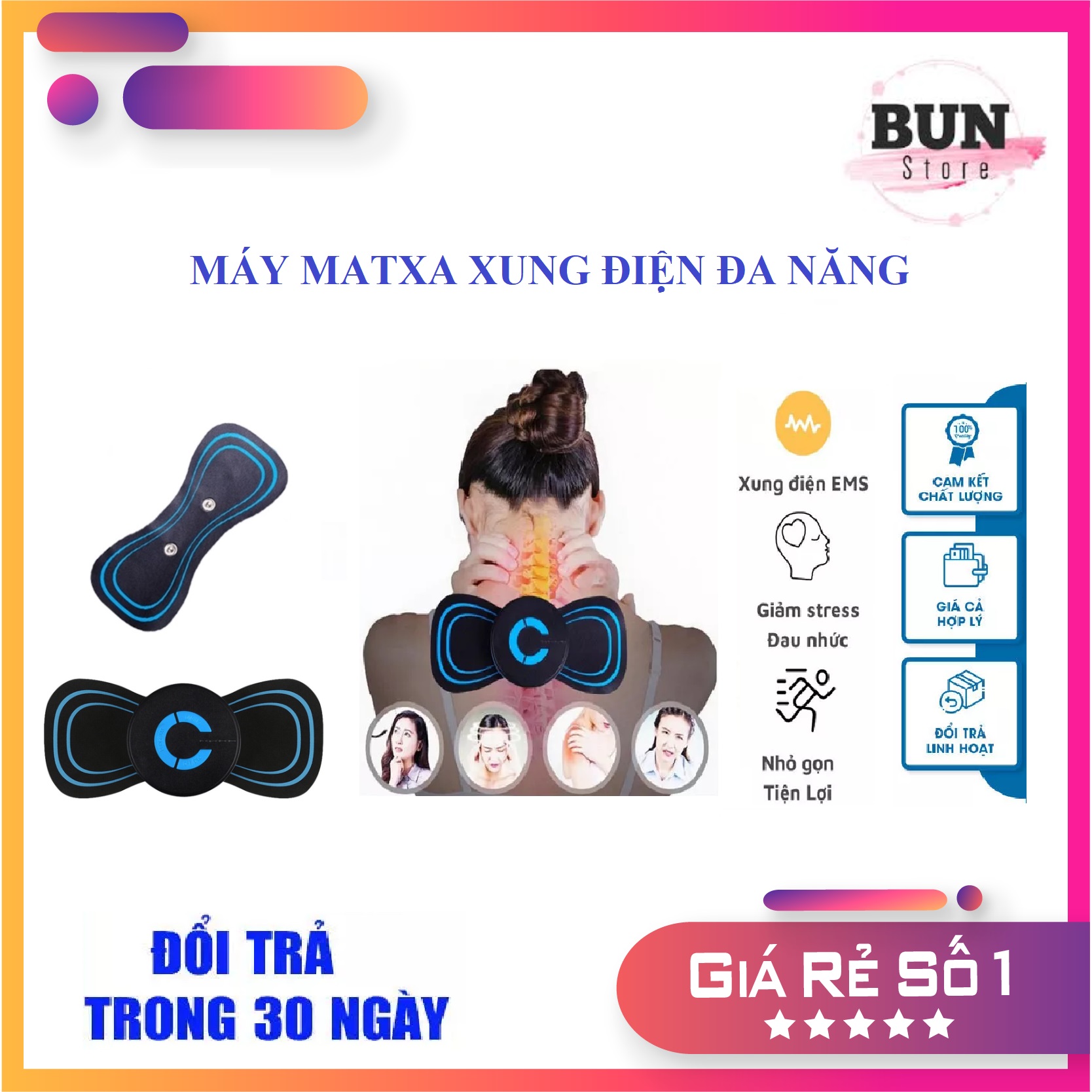 Miếng dán mát xa xung điện giá tốt, Miếng dán massage xung điện, máy massage cổ vai gáy công nghệ Nhật Bản, giúp giảm đau nhức hiểu quả - Đệm massage cổ vai gáy, máy massage mini, miếng dán mát xa toàn thân, máy mát xa xung điện