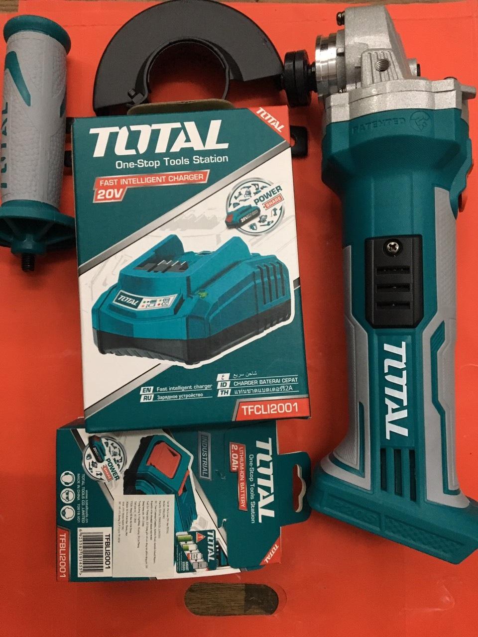 Máy mài góc dùng pin Lithium 20V TOTAL TAGLI1001 (KÈM 1PIN VÀ 1 SẠC)