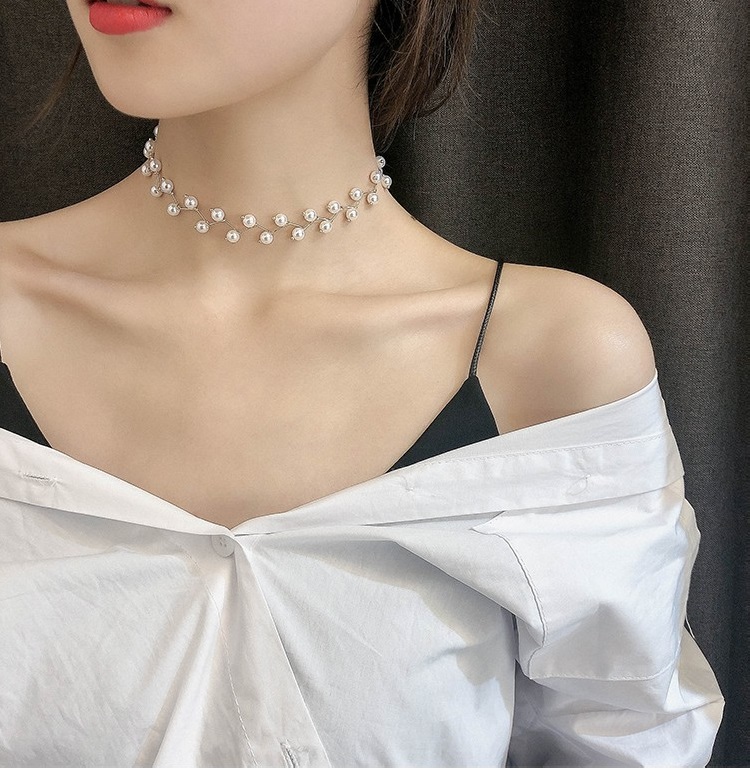 Vòng Cổ Choker Dây Leo Ngọc Trai Cá Tính Thời Trang CHOCKERPEAR4