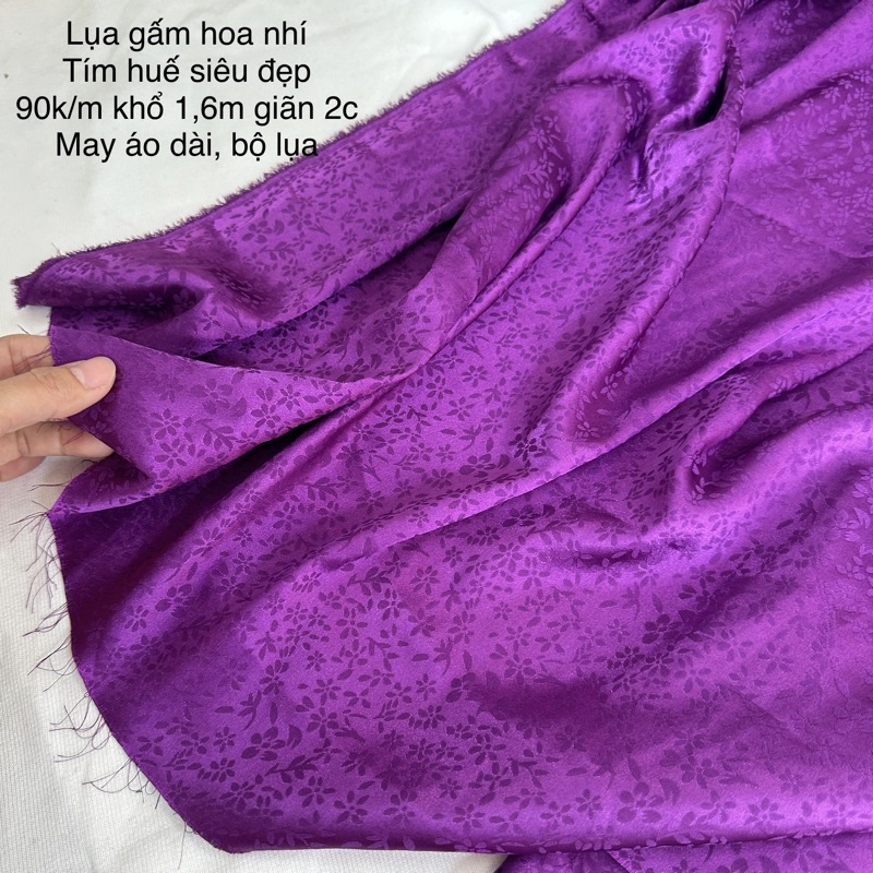 Vải gấm lụa hoa, lụa gấm hoa gió- may áo dài, áo bà ba, bộ lụa-