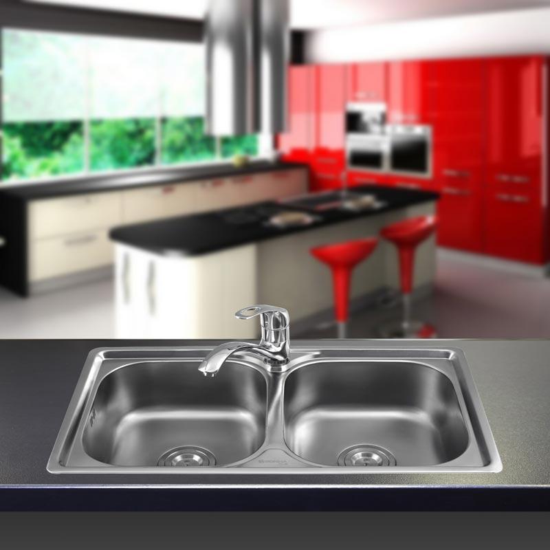 Chậu rửa bát 2 hố Sơn Hà S76