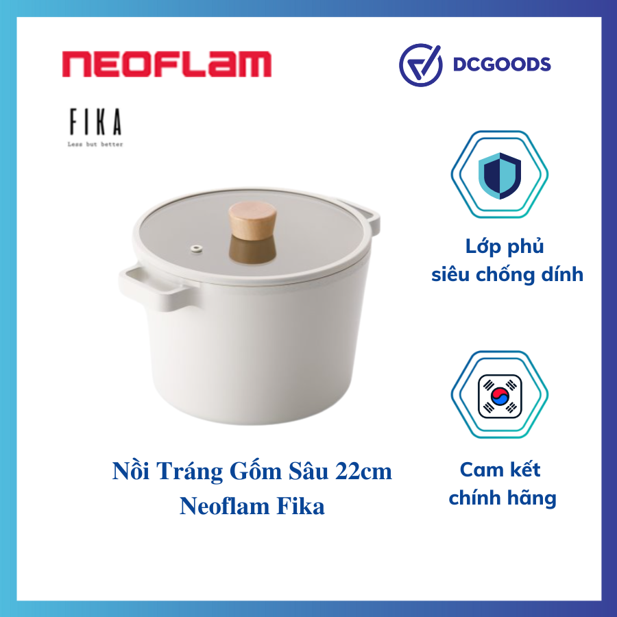 Nồi Sâu neoflam dùng cho bếp từ, hàng nội địa cao cấp Hàn Quốc size 22cm
