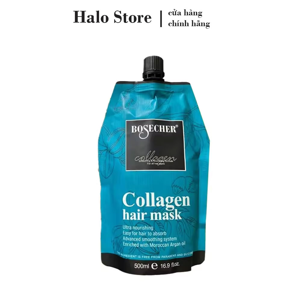 Hấp phục hồi tóc Bosecher Collagen Milano – 500 ml (Túi)