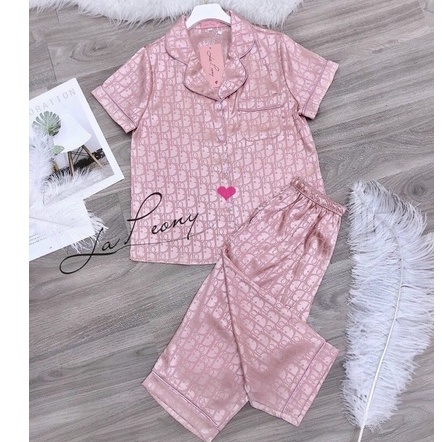 Bộ đồ mặc nhà - Bộ Pyjama mặc nhà - Bộ lụa gấm tay cộc quần lửng