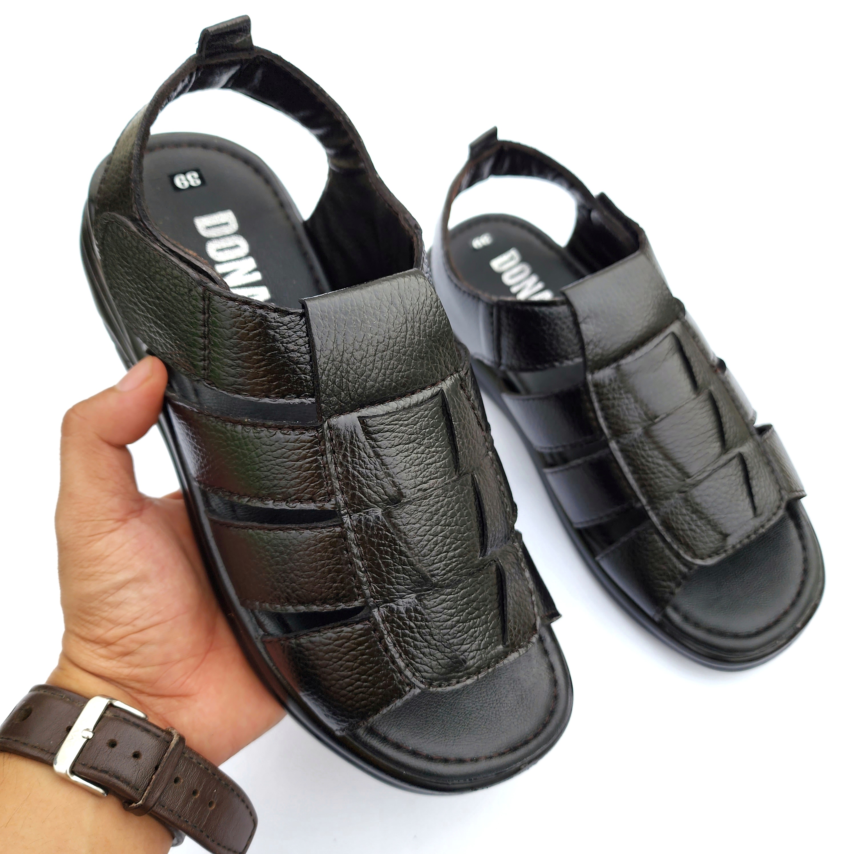 Giày Sandal Quai Đan Dây Nam Da Bò VYFASHION Cao Cấp, Đế Khâu Dép Quai Hậu Phong Cách V.SN8C