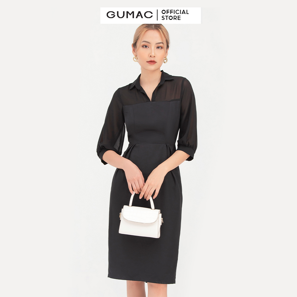 Đầm nữ  xếp ly eo  DB764 mẫu mới GUMAC