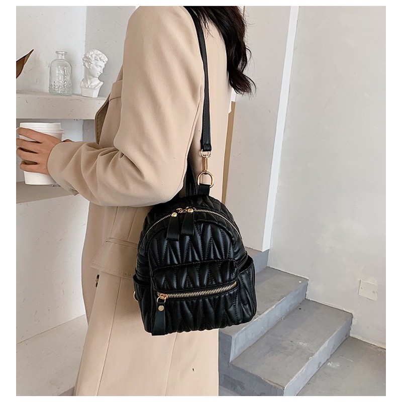 Balo Thời Trang Nữ Vân Chỉ Nổi- BL019