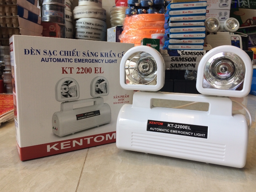 Đèn sạc chiếu sáng khẩn cấp Kentom KT2200EL PIN, BÌNH cao cấp
