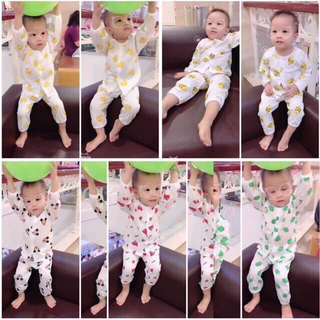 set 5 bộ dài tay cài cúc giữa  (KÈM QUÀ TẶNG)