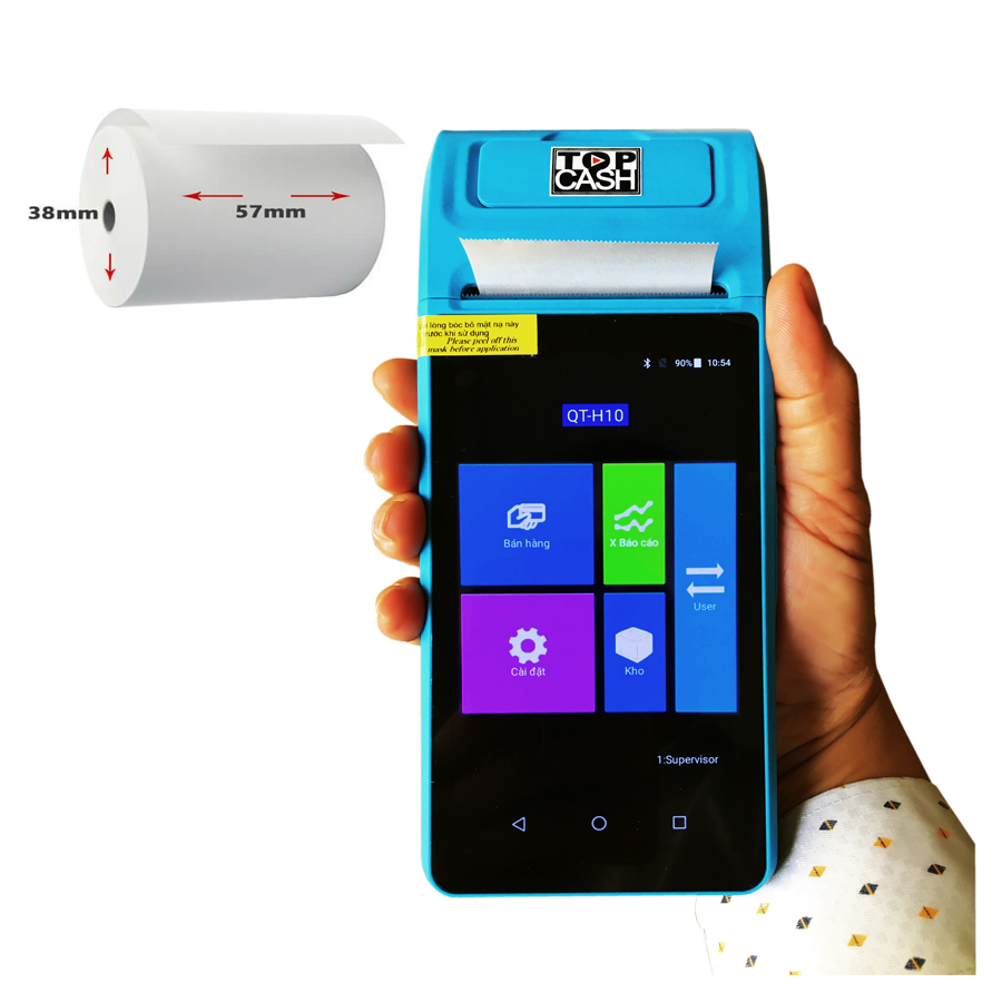 10 Paper thermal Topcash K57 x 38mm used for commercial bank card, portable Printer, cash register POS handheld now delivery/grab/Gojek-genuine goods