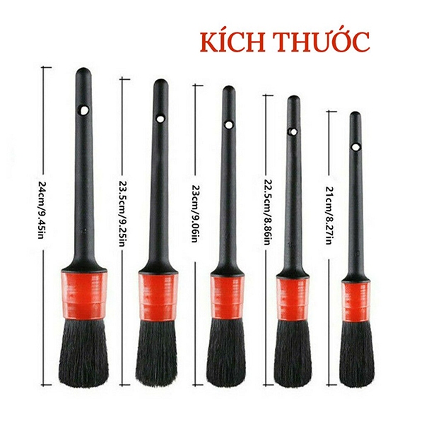 [Dụng cụ rửa xe] Bộ cọ 5 cây rửa xe DETAILING