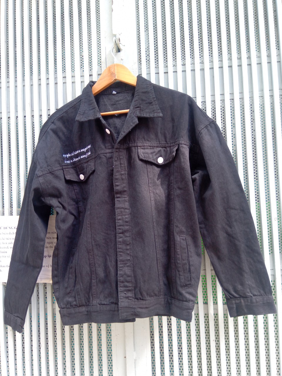 Áo khoác jean nam nữ xám trắng form rộng - áo khoác jeans Hàn Quốc phong cách Let Rock cực đep size M-L-XL