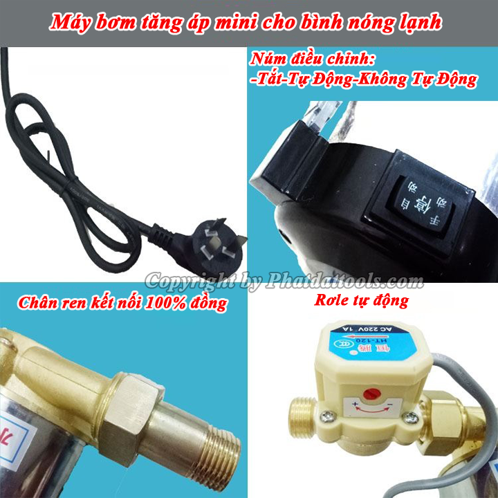 Bơm tăng áp cho bình nóng lạnh máy giặt