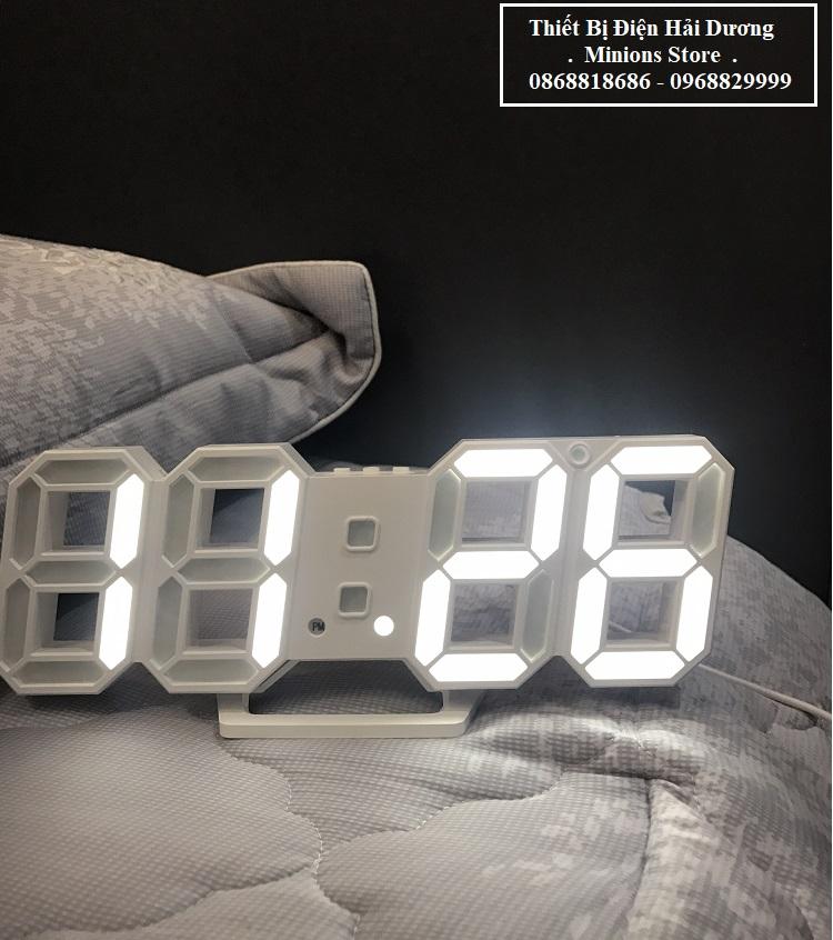 Đồng hồ LED 3D treo tường, để bàn thông minh TN828