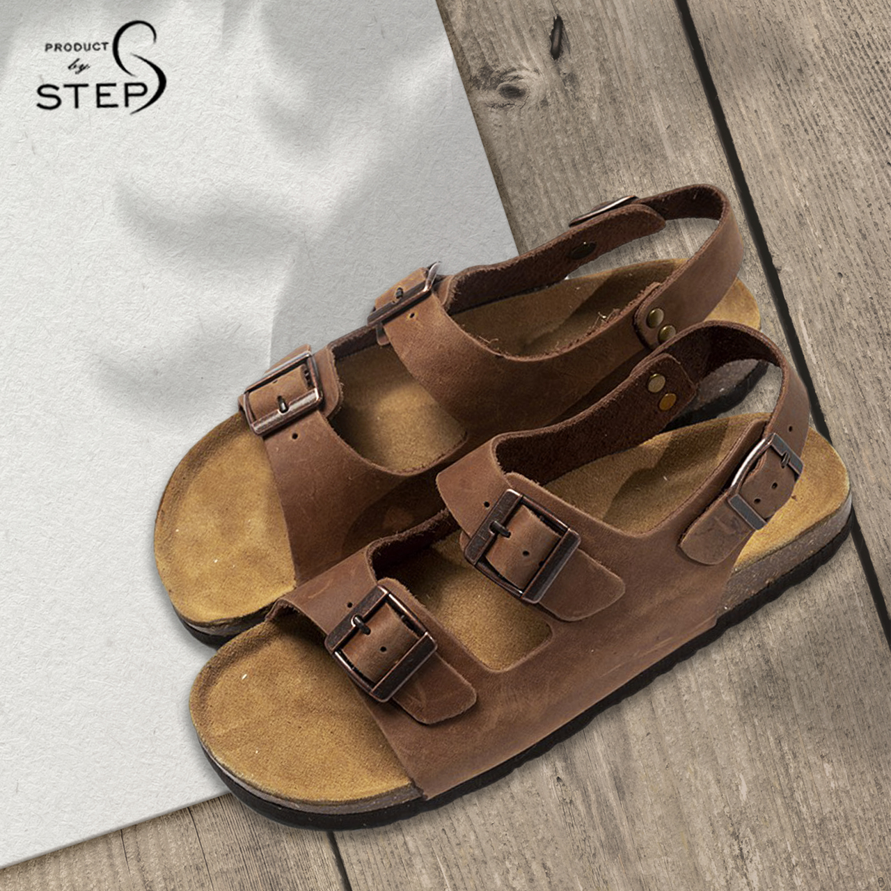 [HCM][Sanldal] Giày đế trấu Da thật quai 2 khoá (Size 35-45)