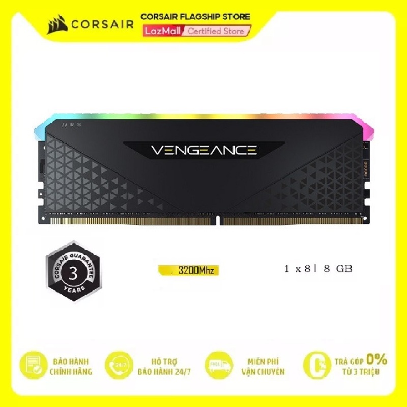Ram PC Corsair Vengeance RS RGB (CMG8GX4M1E3200C16) 8GB (1x8GB) DDR4 3200MHz