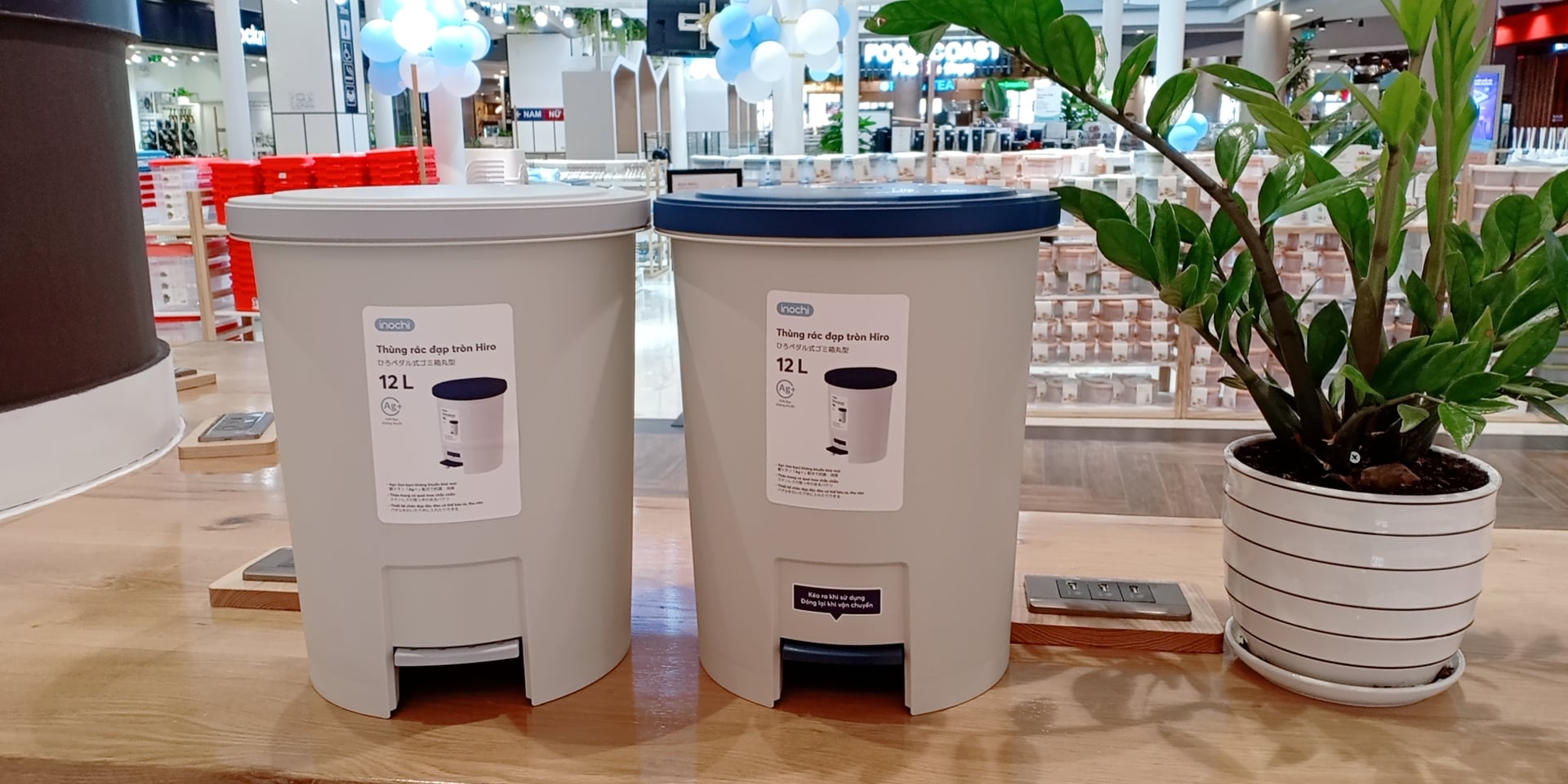 Thùng rác đạp tròn Inochi 6L -12L (kèm ruột, có phân tử Ion Ag+ kháng khuẩn, khử mùi) [HCM-Giao hoả tốc 2h]