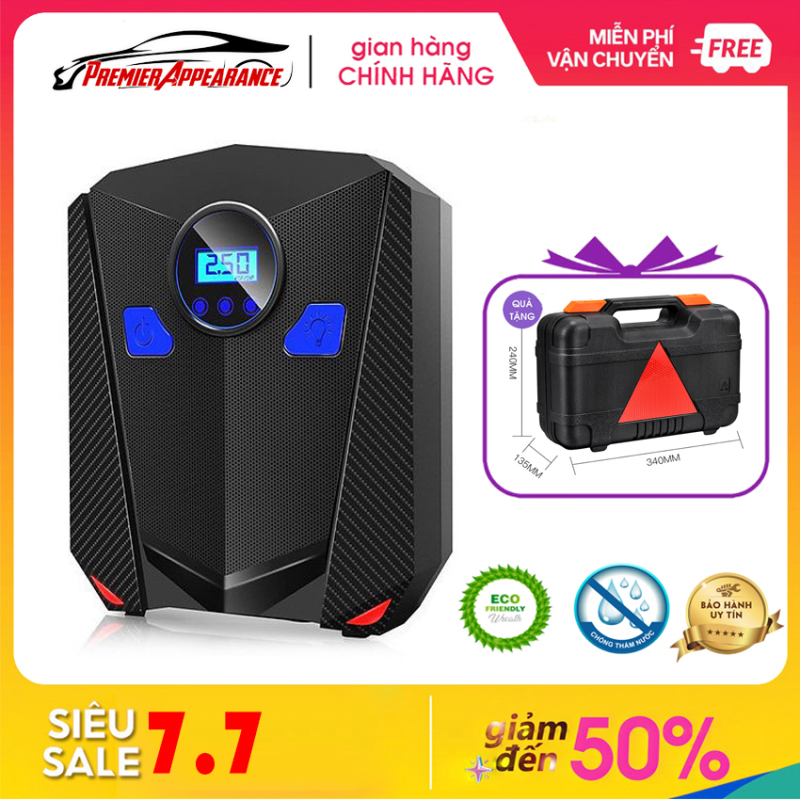 Máy Bơm Lốp Xe Điện Tử Aikesi PH-Bơm Lốp Xe Ô Tô Tự Ngắt, Chất Liệu ABS Cao Cấp Siêu Bền, Tích Hợp Màn Hình Số Điện Tử, Đèn Pin Chiếu Sáng Tiện Lợi