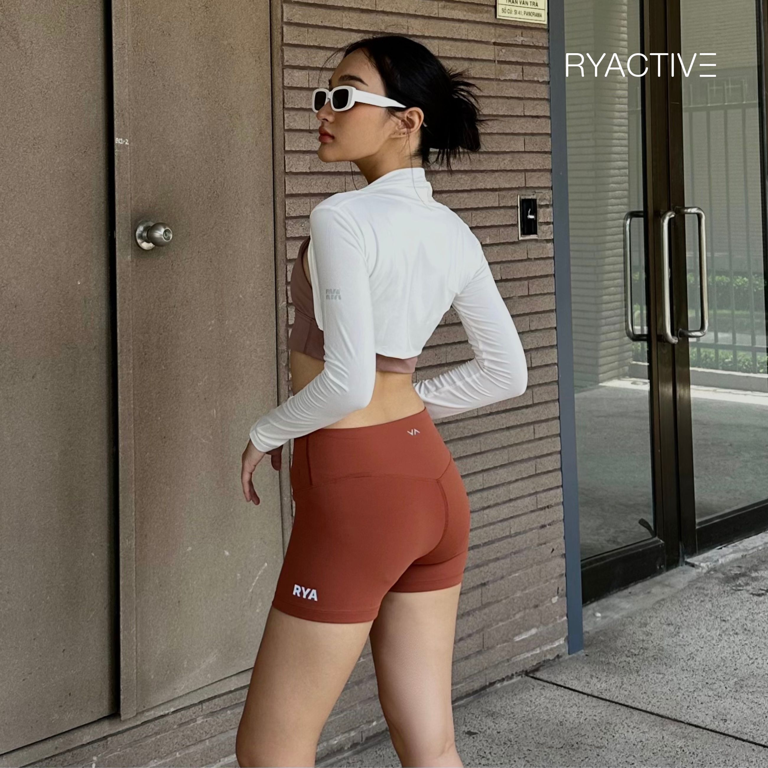 Quần biker ngắn thể thao RYACTIVE - SHORT BIKER Orange