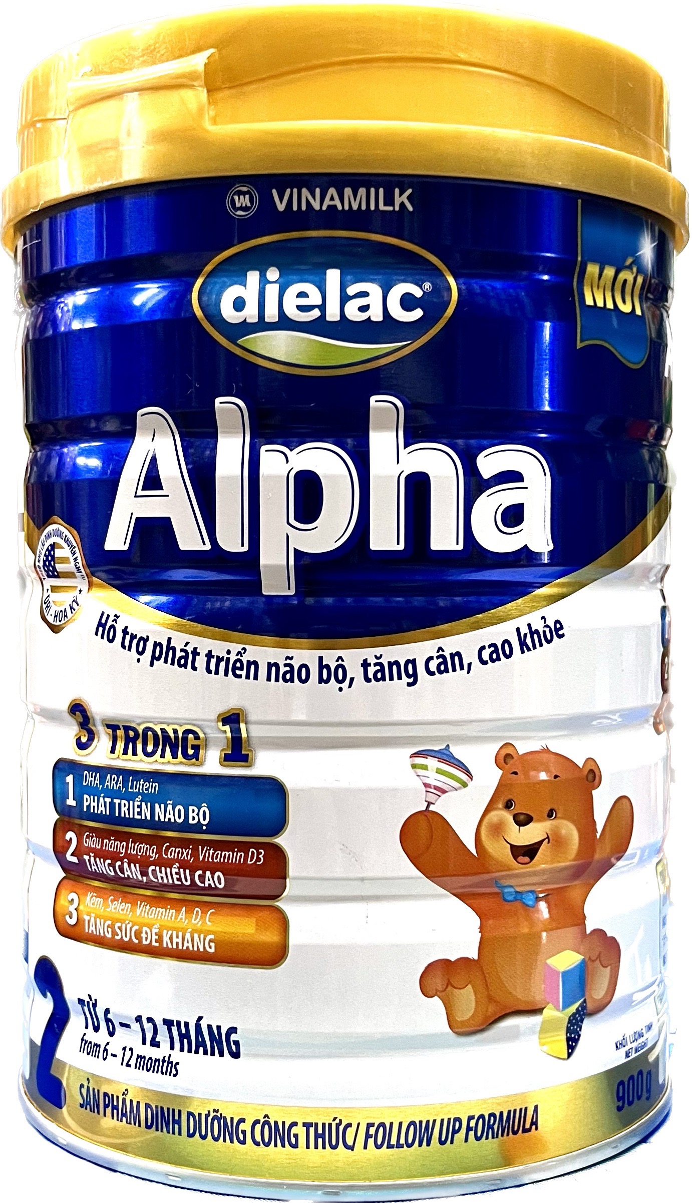 Sữa bột cho bé Dielac Alpha lon 900g số 1, số 2, số 3, số 4