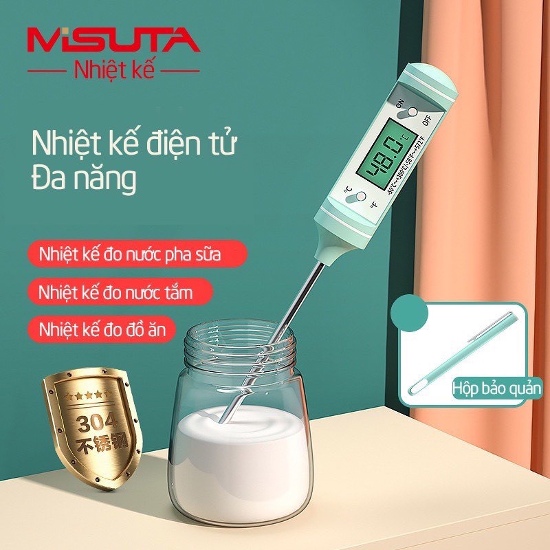 Nhiệt kế đo nước pha sữa, đo nhiệt độ nước, thức ăn Misuta