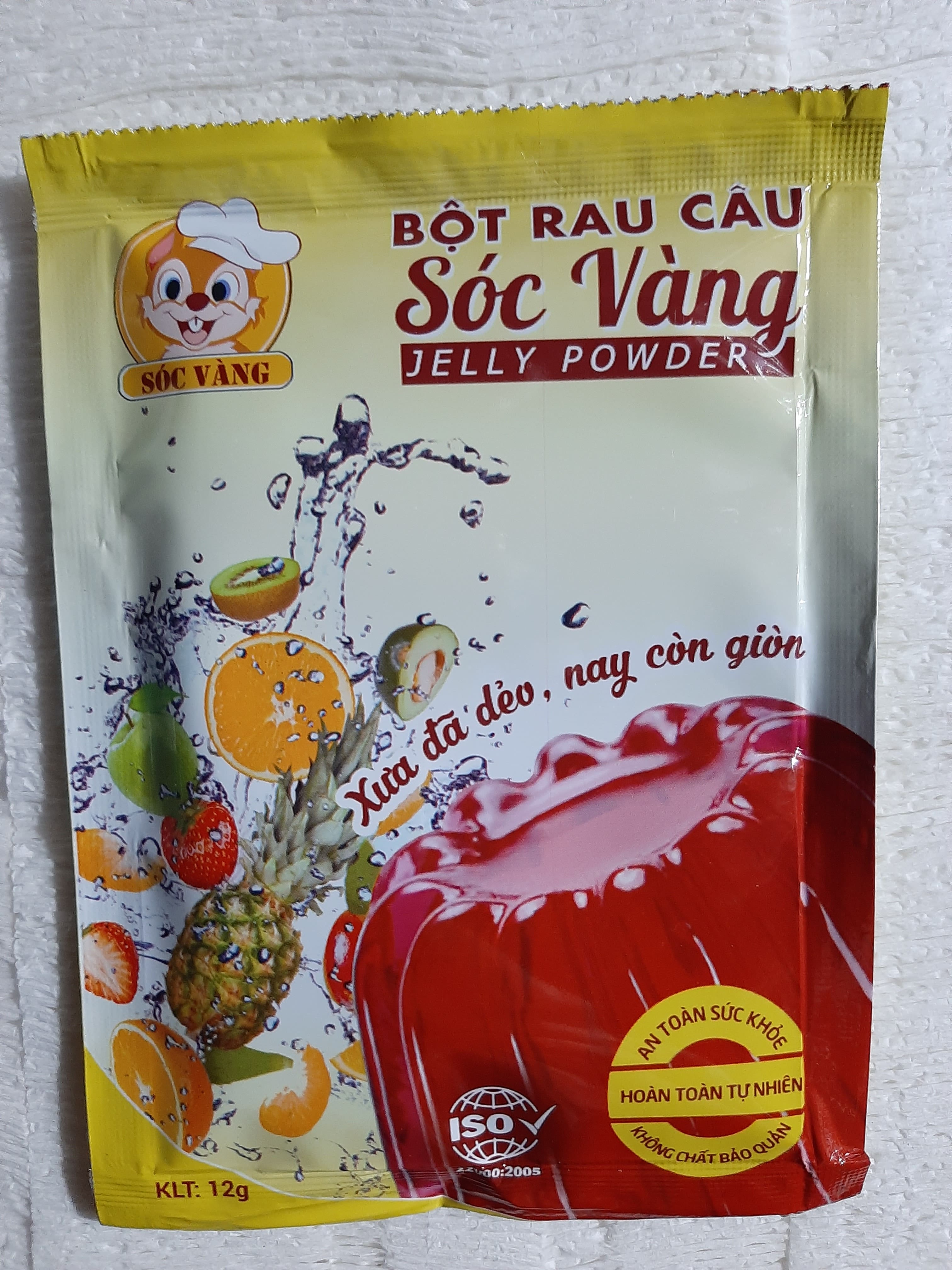 Bột Rau Câu Dẻo Giòn Sóc Vàng 12g