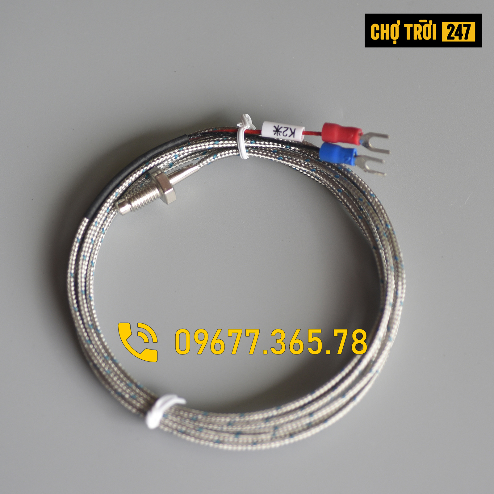 Can Nhiệt Loại K phi 6 dải nhiệt độ 0-400℃ (chiều dài dây 0,5M, 1M, 2M, 3M, 5M)