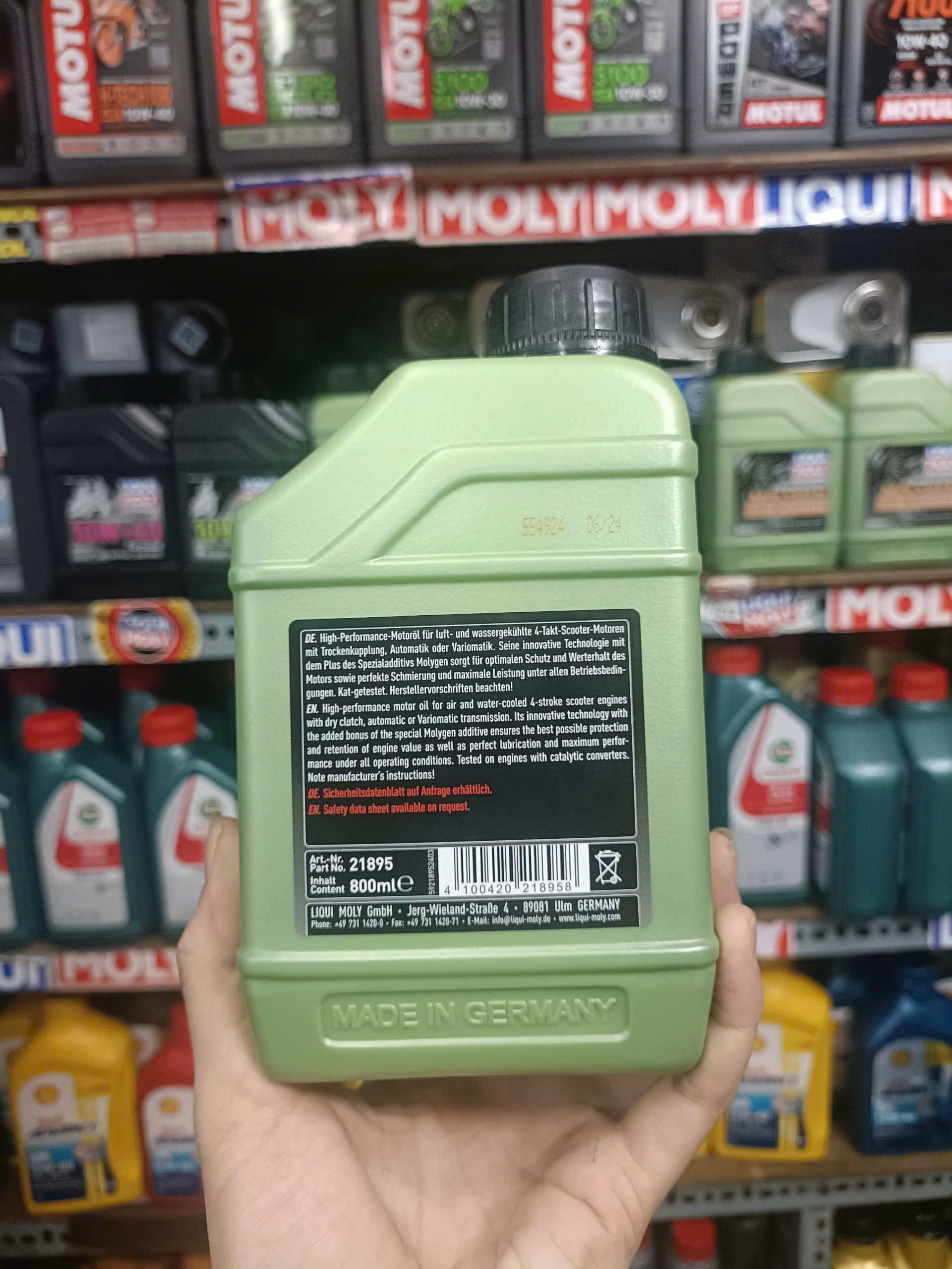 Nhớt liqui molygen SCOOTER 4T 5W30 800ML (mẫu mới)  21895 nhập khẩu ĐỨC
